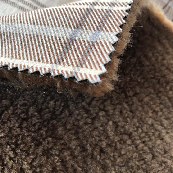 Polyester Suede Leather Suede With Fauc Fur Fabric